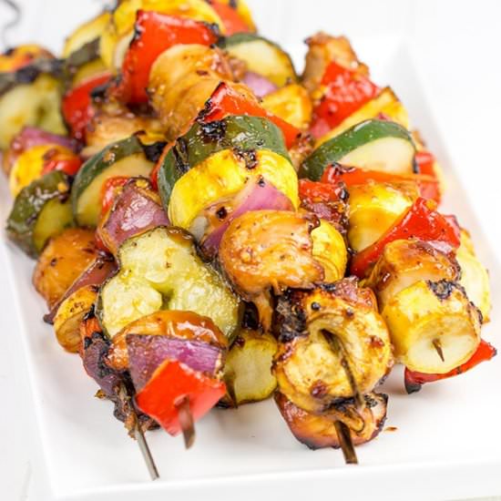 Spicy Honey BBQ Chicken Skewers