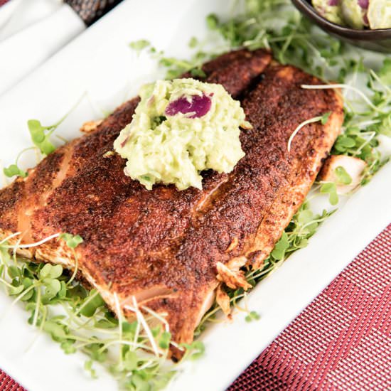 Grilled Salmon With Avocado Sauce