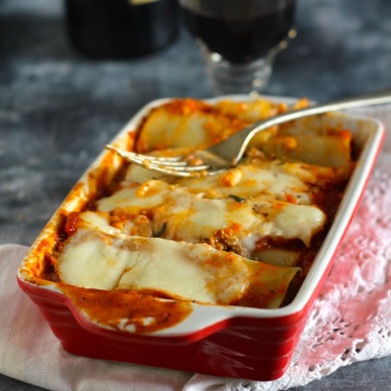 Keema and Spinach Cannelloni