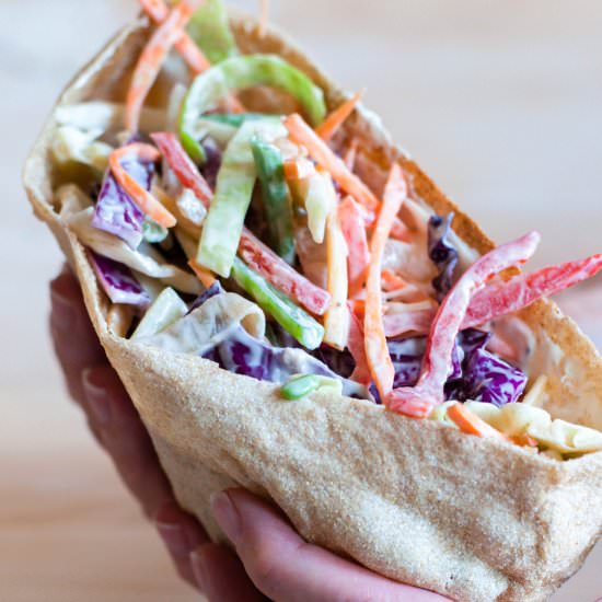 Summer Coleslaw Stuffed Pitas