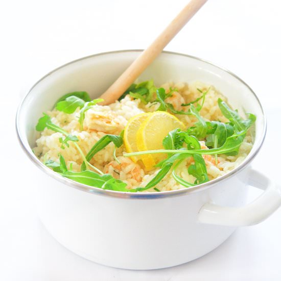 Risotto with Shrimp and Arugula