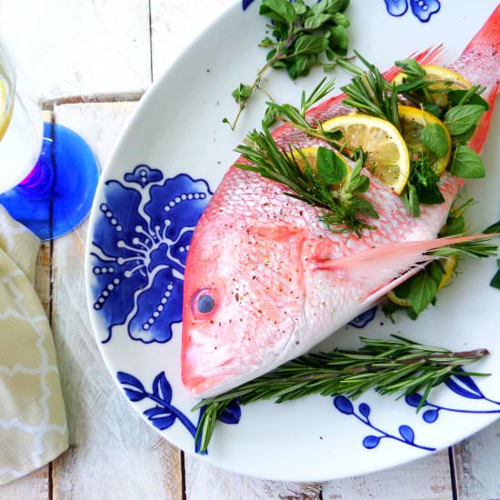 Whole Grilled Red Snapper