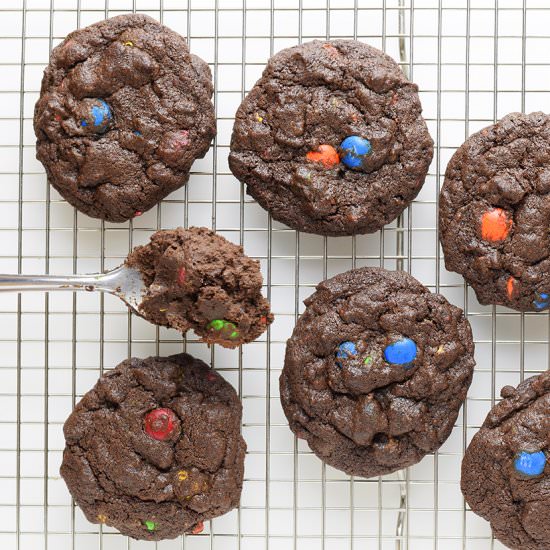 M&M Chocolate Mudslide Cookies