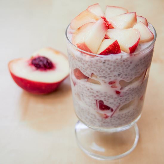Coconut Chia Pudding w/ White Peach