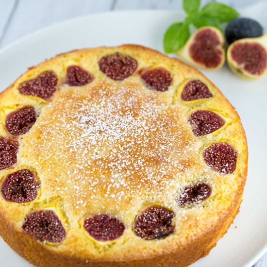 Citrus Polenta Cake with Fig
