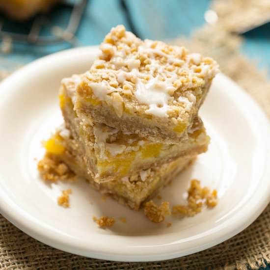 Peach Almond Crumble Bars