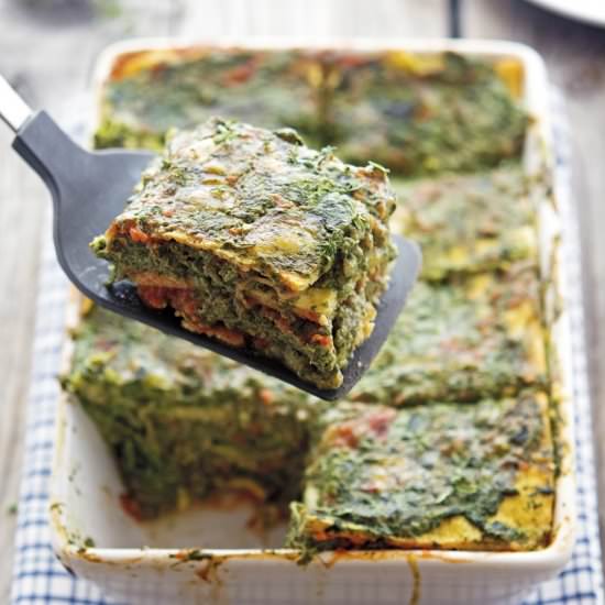 Cauliflower Noodle Spinach Lasagna