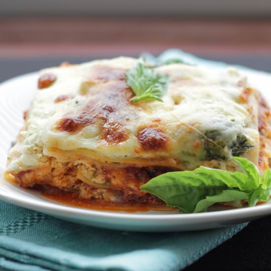 Meat & Cheese Lasagna with Spinach