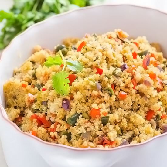Poblanos and Sausage Quinoa