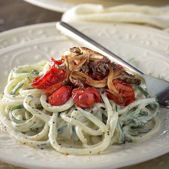 Cucumber Noodles with Dijon “Cream”