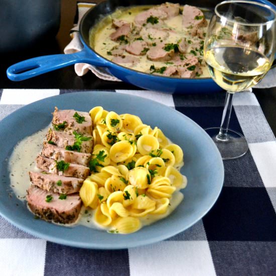 Pork Tenderlion in Cream Sauce