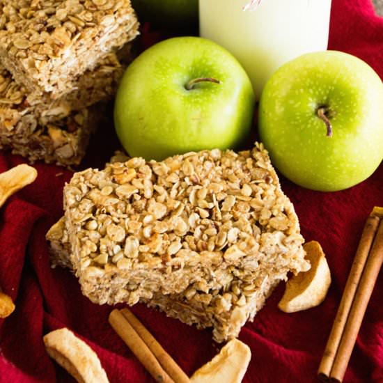Chewy Cinnamon Apple Granola Bars
