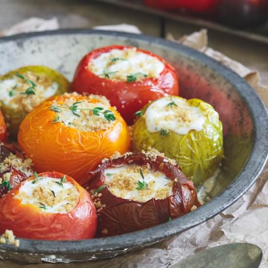 Roasted Stuffed Heirloom Tomatoes