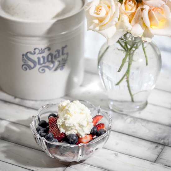 Homemade Whipped Cream with Berries