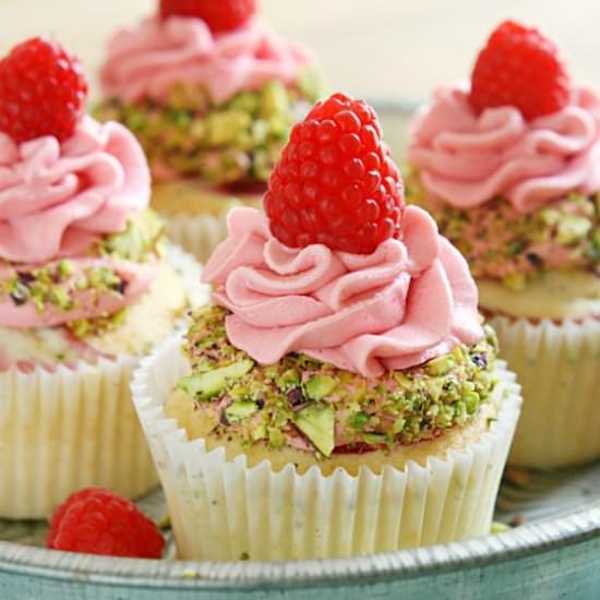 Raspberry Rose Water Cupcakes