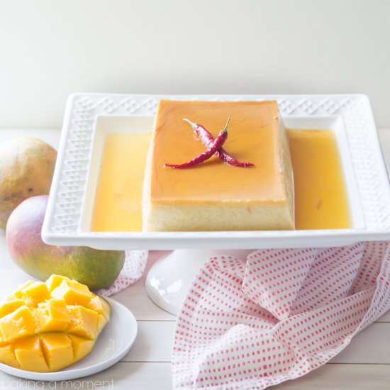 Mango Flan with Chile Caramel