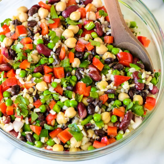 Three Bean Wild Rice Salad