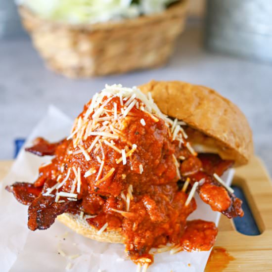 Bacon Meatball Sandwich