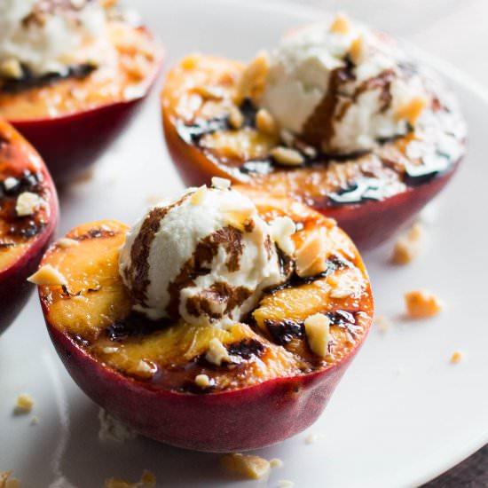 Grilled Peaches & Whip Goat Cheese