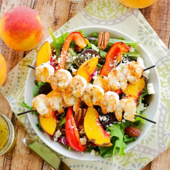Grilled Shrimp & Peach Salad