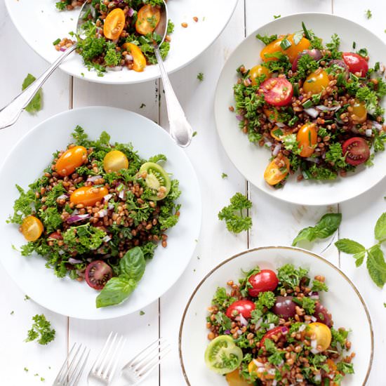 Wheat Berry and Cherry Tomato Salad