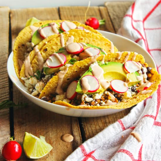 Fresh Corn and Black Bean Tacos