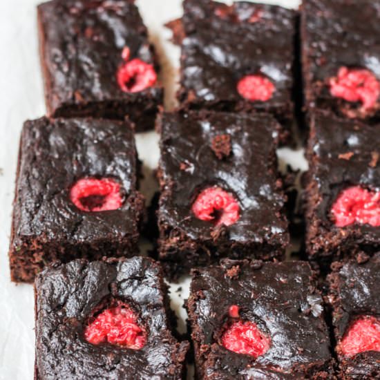 Paleo Raspberry Zucchini Brownies