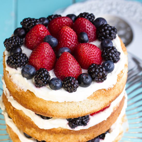 Mixed Berries Sponge Cake