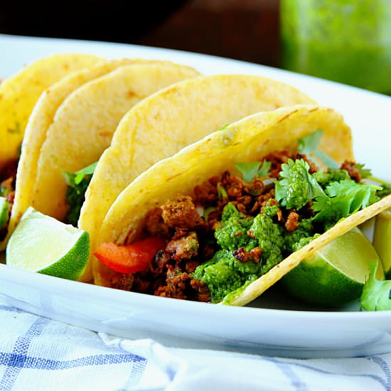 Ground Beef Tacos With Chimichurri