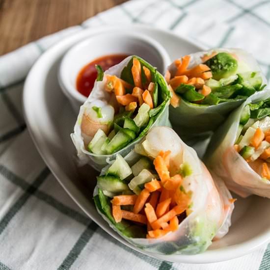 Shrimp and Avocado Spring Rolls