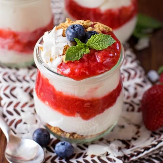 Berry Coconut Cheesecake Fools