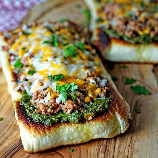 Italian Sausage Pesto Flatbread