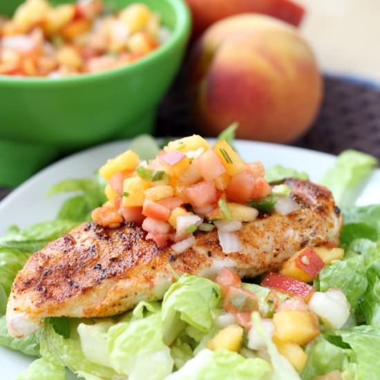Grilled Chicken with Peach Pico