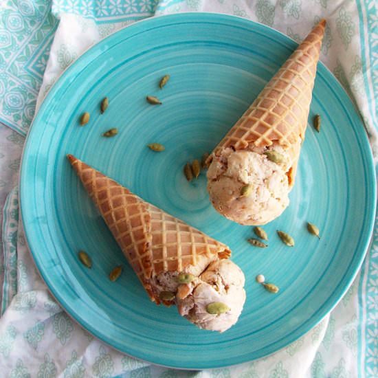 Peach Cardamom Ice Cream