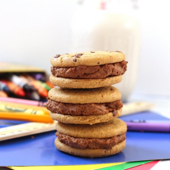 Chocolate Hummus Cookie Sandwiches