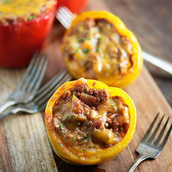 Sloppy Joe Stuffed Peppers