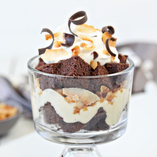 Toasted Coconut Chocolate Trifles
