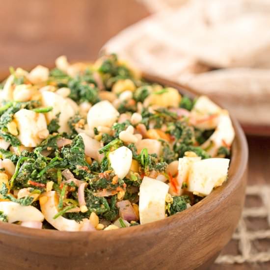 Spinach and Egg Salad with Harissa