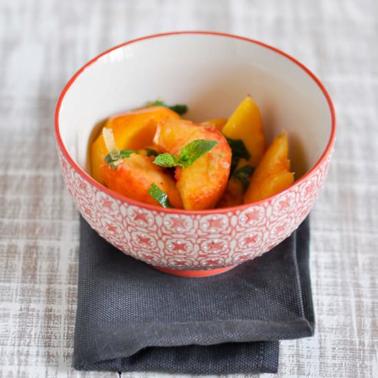 peaches with lemon and mint