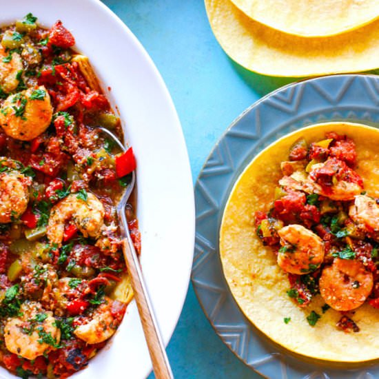 Crock Pot Fire Roasted Shrimp Tacos
