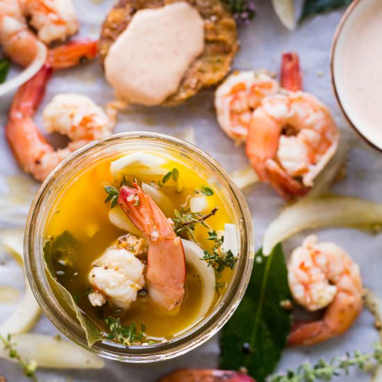 Pickled Shrimp+Fried Green Tomatoes