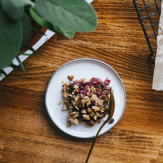 Blackberry Bircher Muesli Crumble