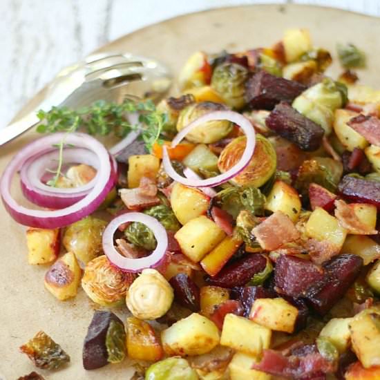 Roasted Vegetables with Bacon