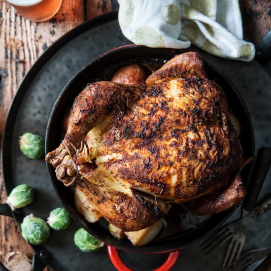 Beer Brined Roast Chicken