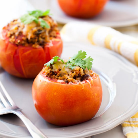 Taco Quinoa Stuffed Tomatoes