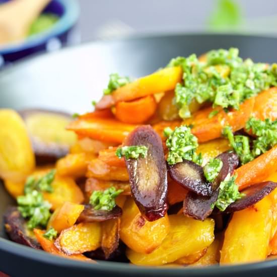 Roasted Carrots with Salsa Verde