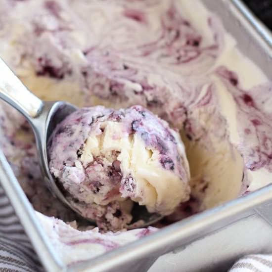 No Churn Blackberry Swirl Ice Cream