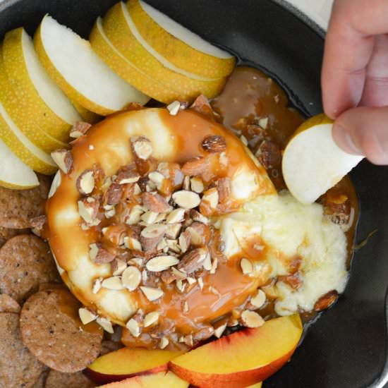 Salted Caramel Almond Baked Brie