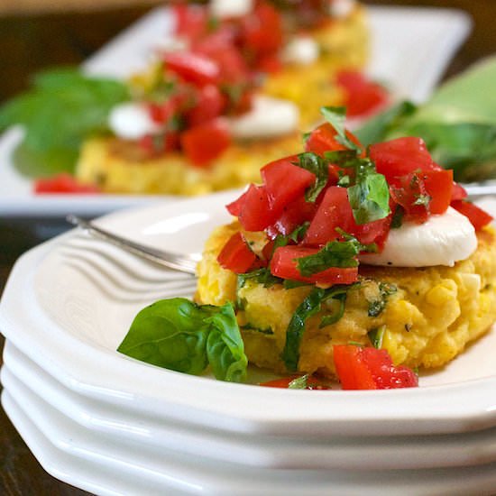 Caprese Corn Cakes