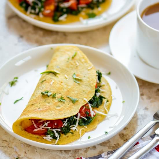 Chickpea Flour and Spinach Omelet